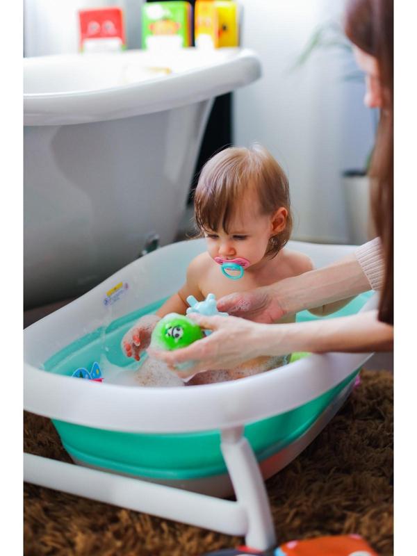 Ванночка детская складная, цвет бирюзовый