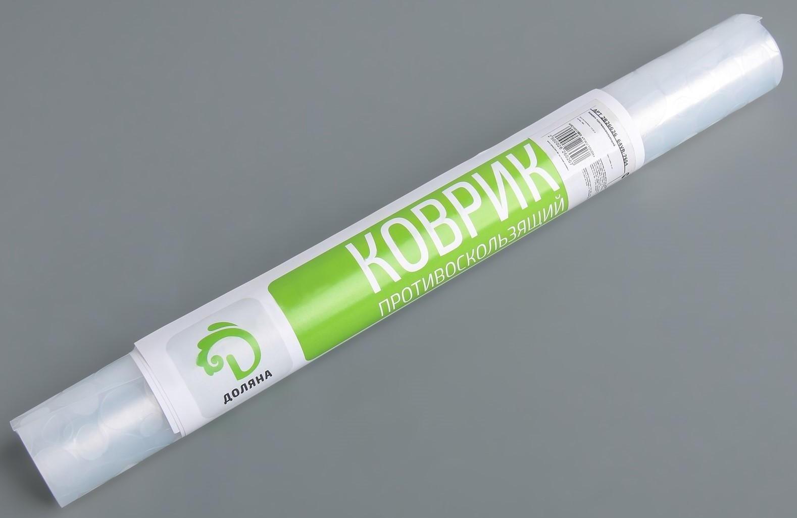 Коврик противоскользящий Доляна «Пузыри», 30×90 см, цвет прозрачный