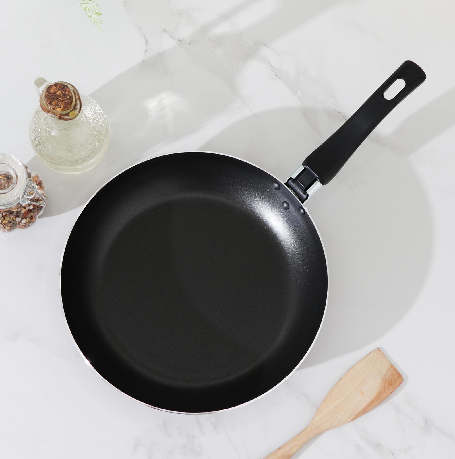 Сковорода Prosto, d=24 см, пластиковая ручка, антипригарное покрытие, цвет бордовый