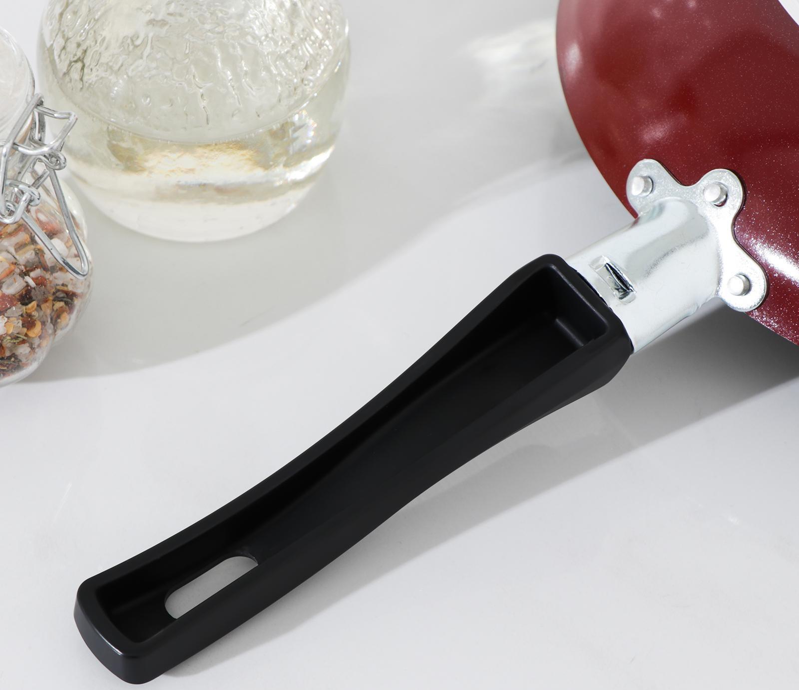 Сковорода Prosto, d=24 см, пластиковая ручка, антипригарное покрытие, цвет бордовый