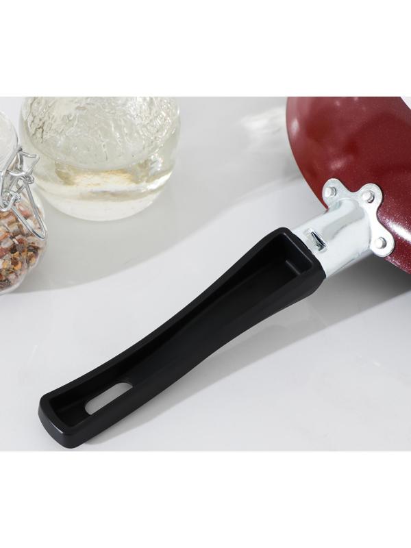 Сковорода Prosto, d=24 см, пластиковая ручка, антипригарное покрытие, цвет бордовый