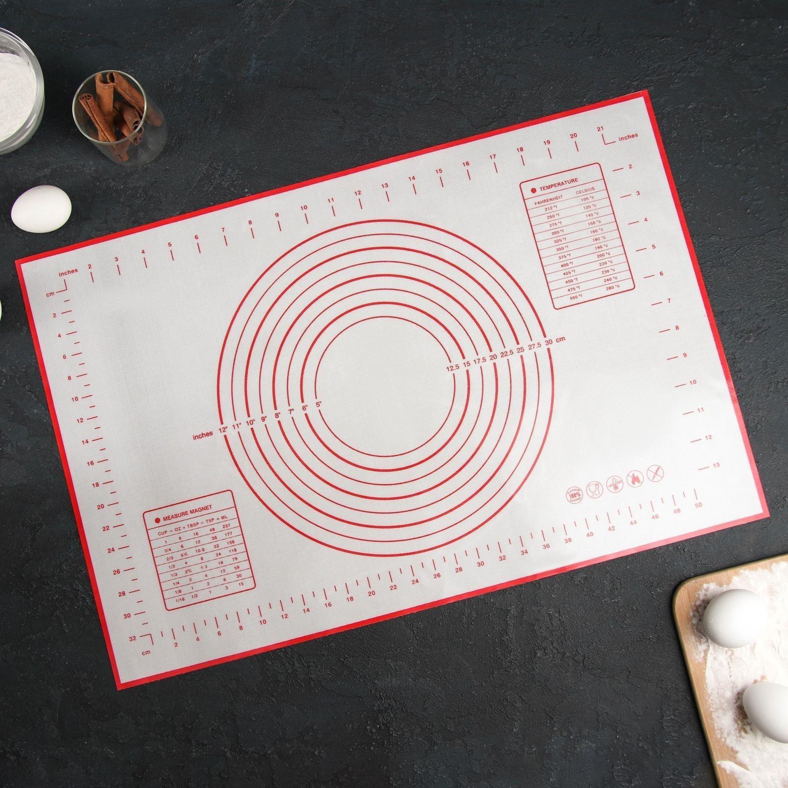 Коврик армированный с разлиновкой силиконовый Доляна, 40×60 см