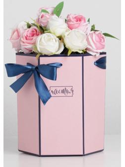 Коробка складная шестигранник «Пудровый розовый», 17 × 14,8 × 19,5 см