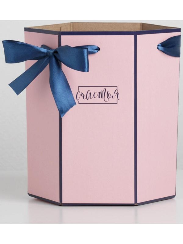 Коробка складная шестигранник «Пудровый розовый», 17 × 14,8 × 19,5 см