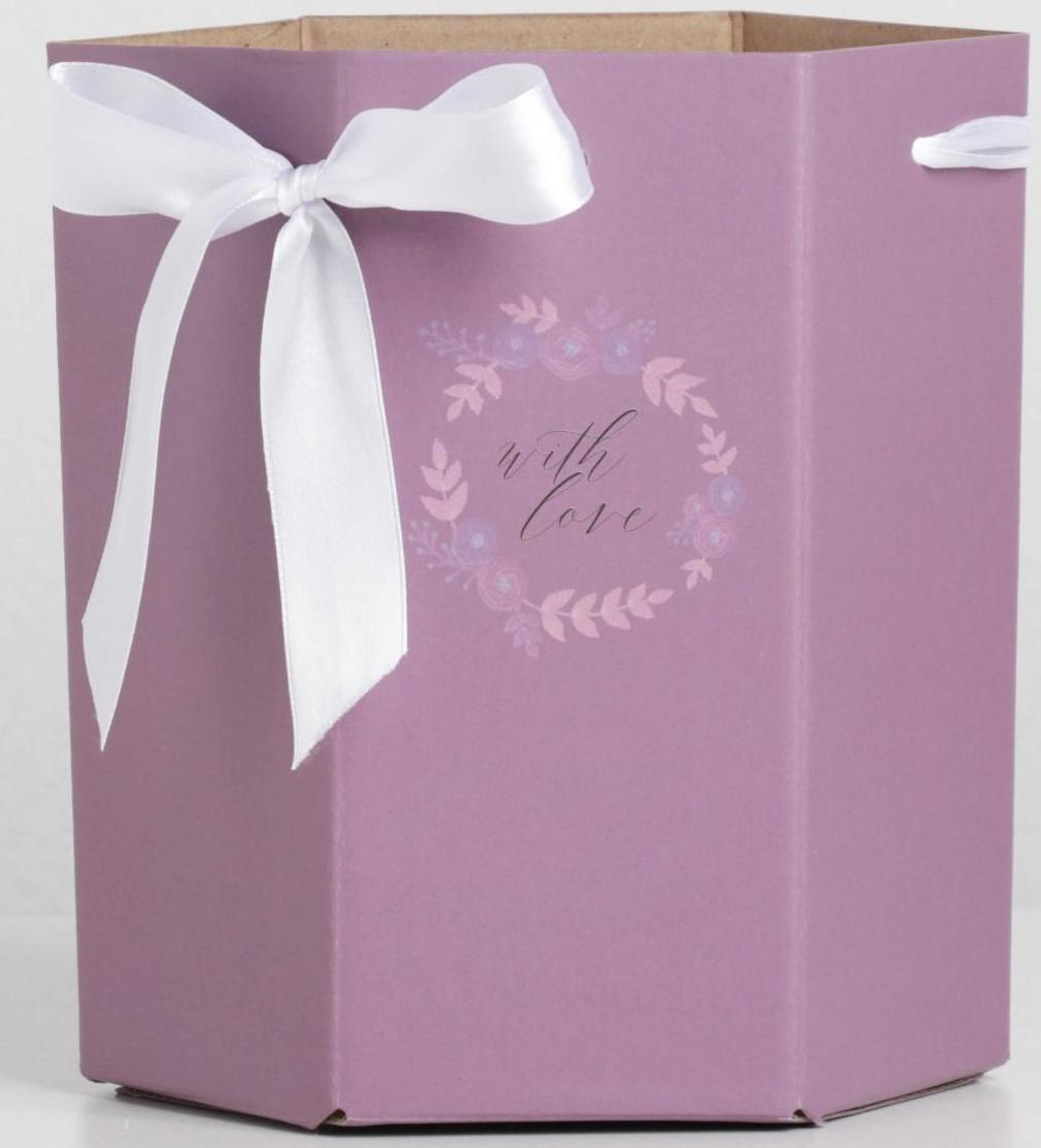 Коробка складная шестигранник «Сумеречная лаванда», 17 × 14,8 × 19,5 см