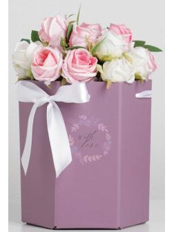 Коробка складная шестигранник «Сумеречная лаванда», 17 × 14,8 × 19,5 см