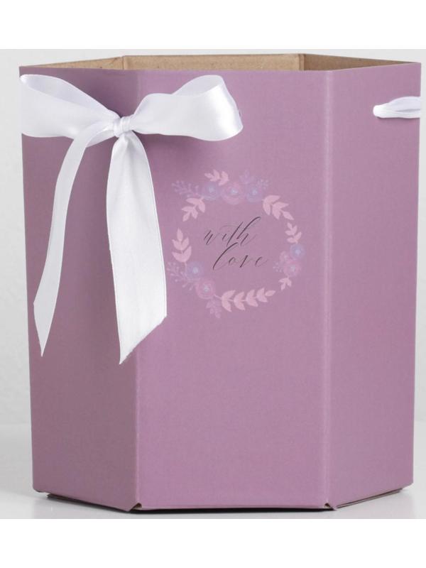 Коробка складная шестигранник «Сумеречная лаванда», 17 × 14,8 × 19,5 см