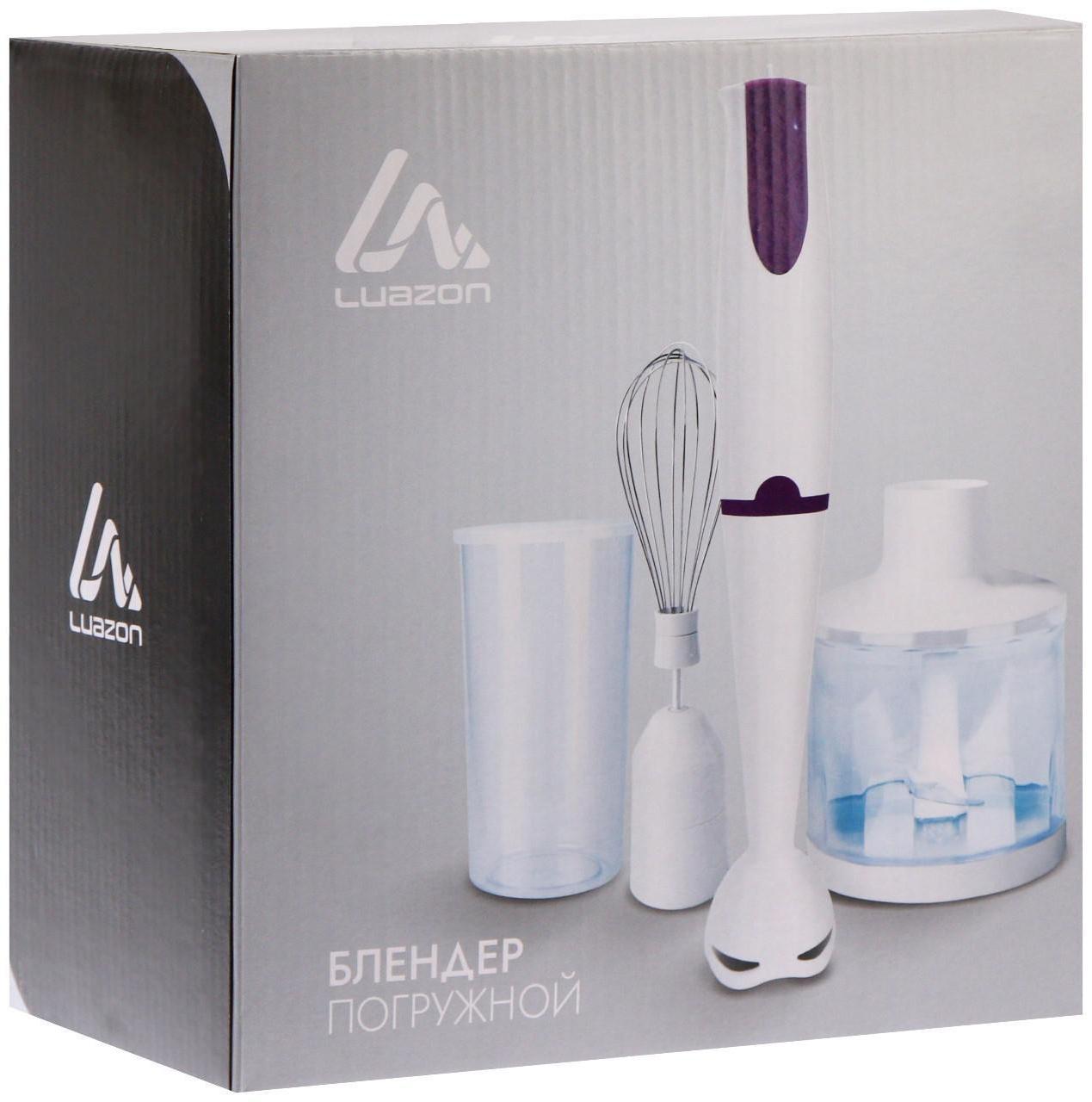 Блендер Luazon LBR-01, погружной, 500 Вт, 0.5/0.6 л, 2 скорости, оранжевый