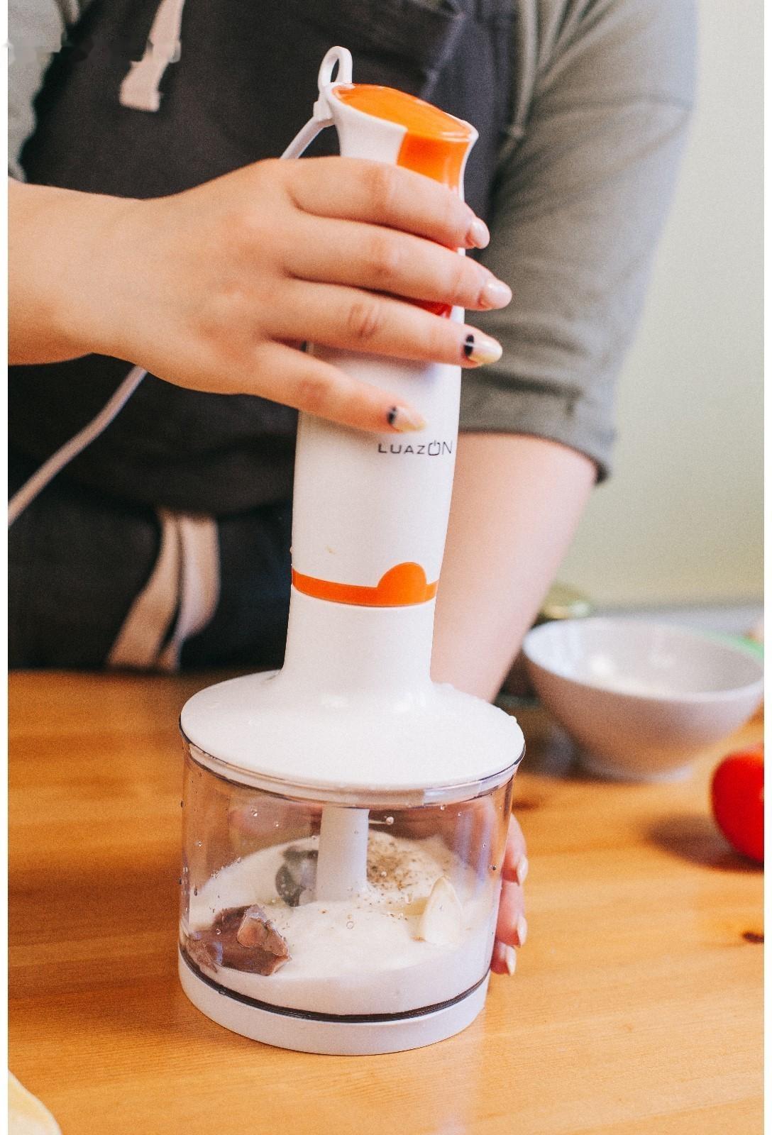 Блендер Luazon LBR-01, погружной, 500 Вт, 0.5/0.6 л, 2 скорости, оранжевый