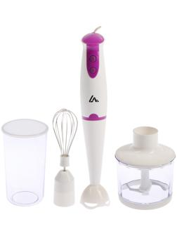 Блендер LuazON LBR-01, погружной, 500 Вт, 0.5/0.6 л, 2 скорости, фиолетовый