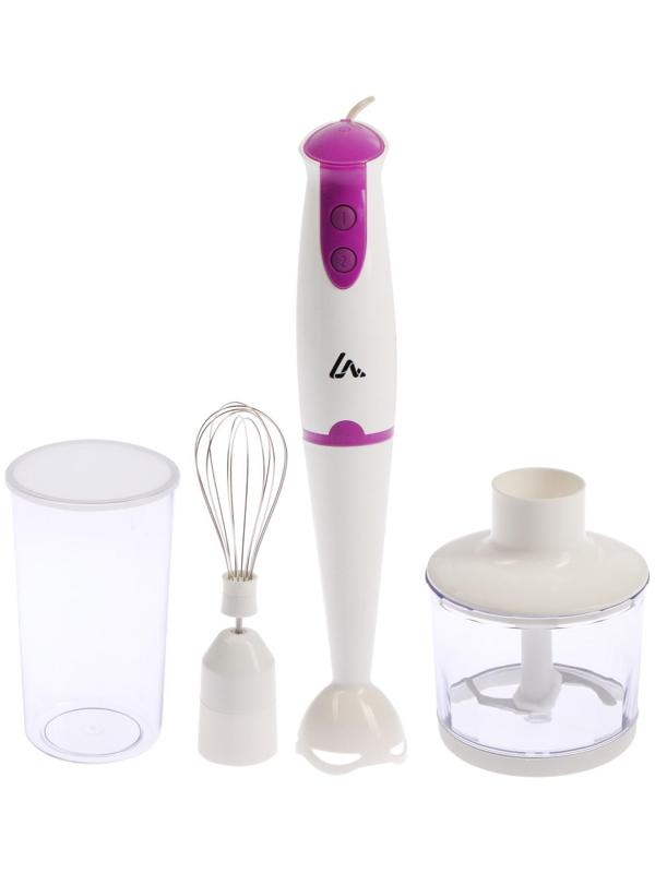 Блендер LuazON LBR-01, погружной, 500 Вт, 0.5/0.6 л, 2 скорости, фиолетовый