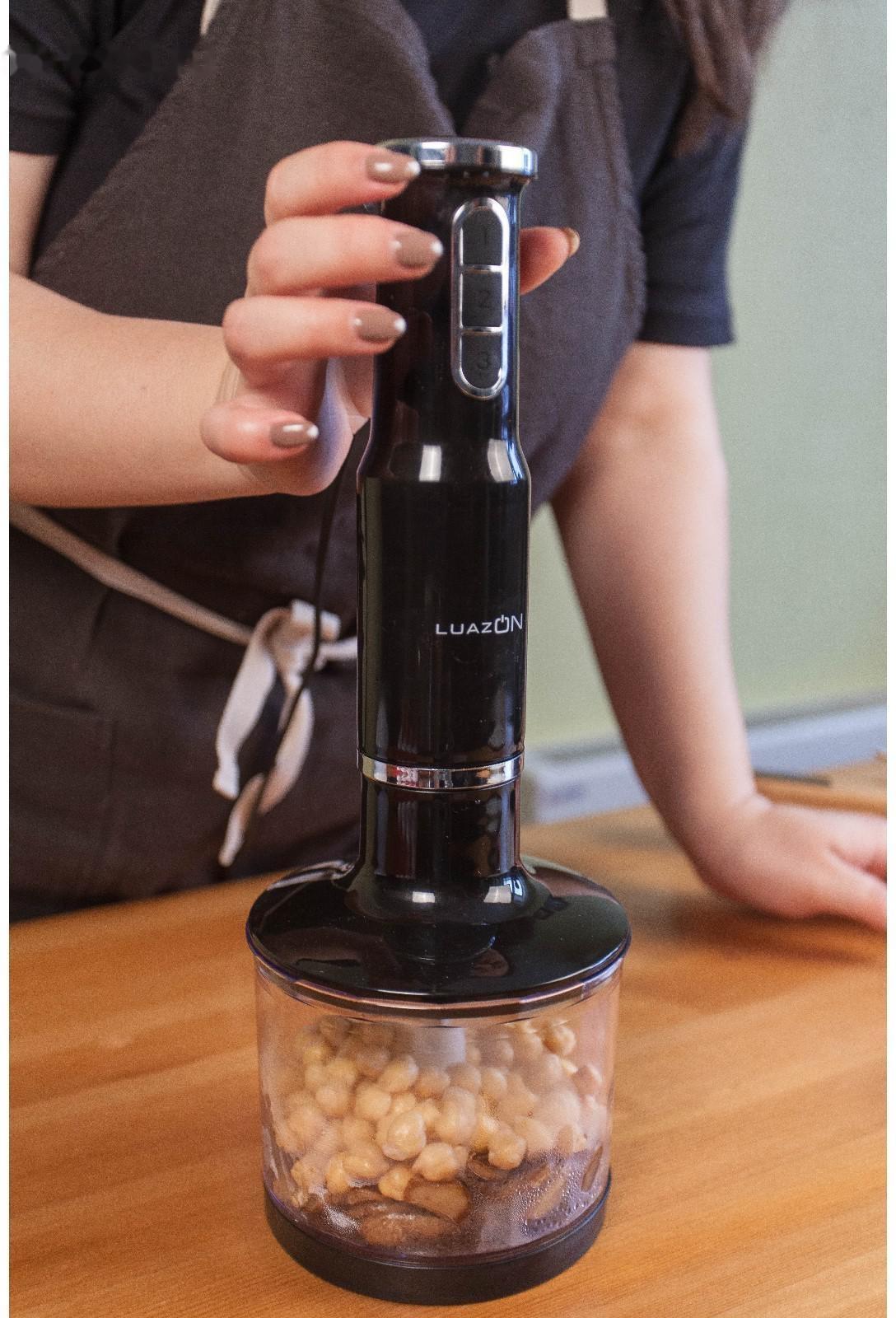 Блендер Luazon LBR-02, погружной, 650 Вт, 0.3/0.6 л, 3 скорости, чёрный