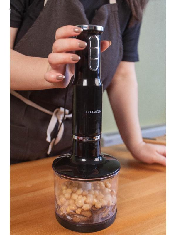 Блендер Luazon LBR-02, погружной, 650 Вт, 0.3/0.6 л, 3 скорости, чёрный