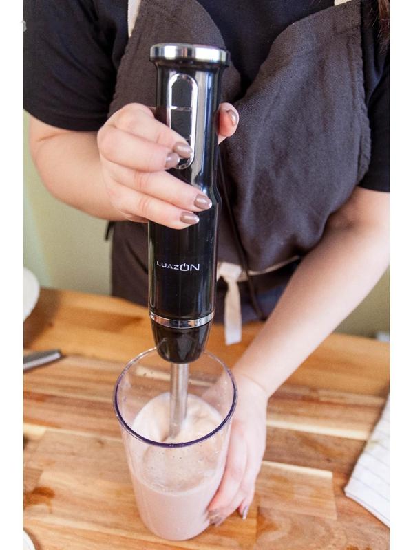 Блендер Luazon LBR-02, погружной, 650 Вт, 0.3/0.6 л, 3 скорости, чёрный