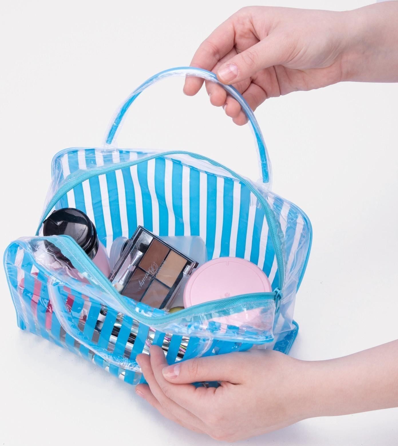 Косметичка на молнии, цвет голубой