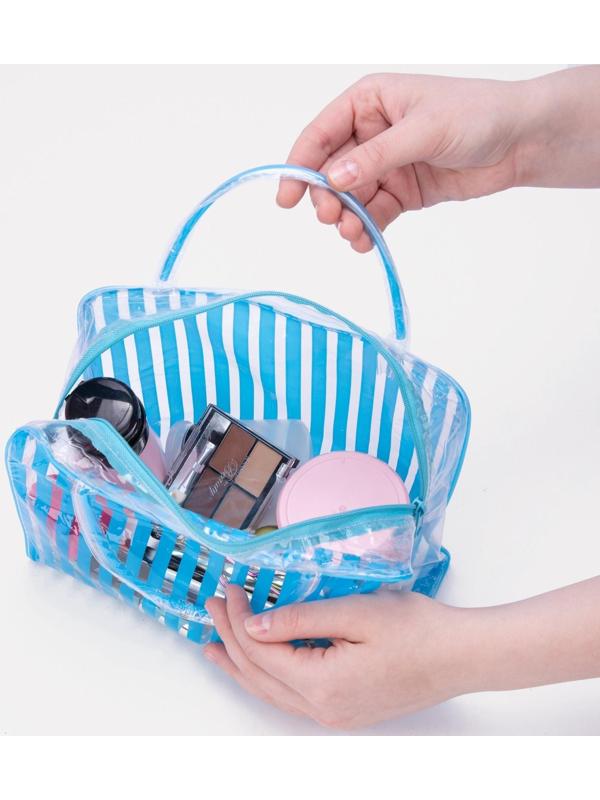 Косметичка на молнии, цвет голубой