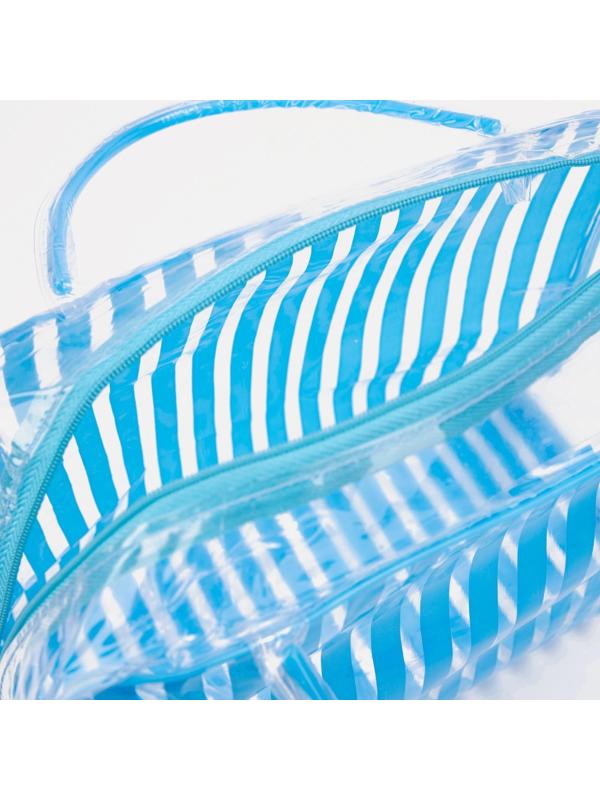 Косметичка на молнии, цвет голубой