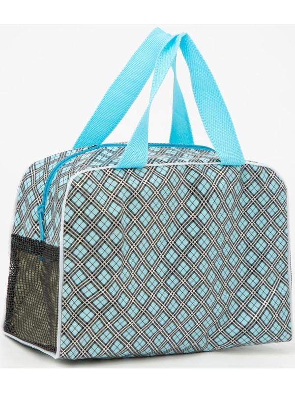 Косметичка на молнии, цвет голубой