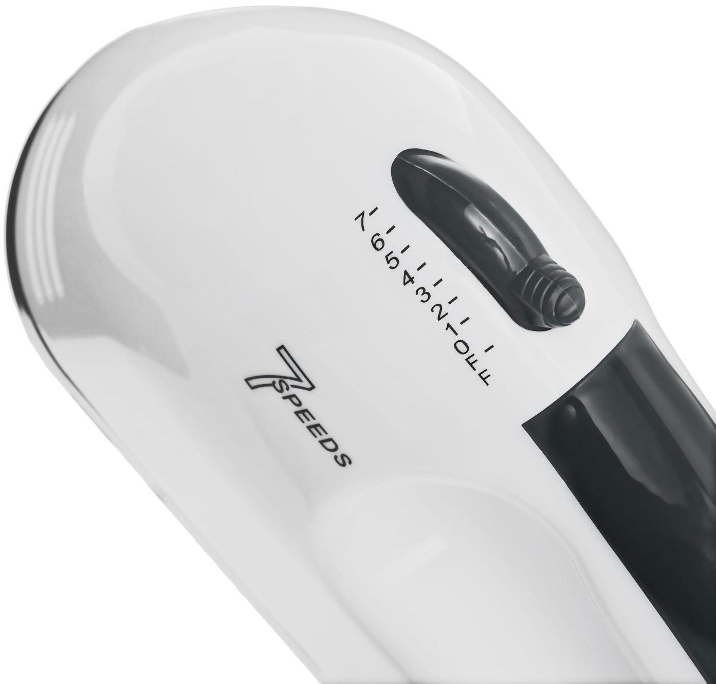 Миксер Luazon LMR-02, ручной, 180 Вт, 7 скоростей, 2 насадки, бело-чёрный