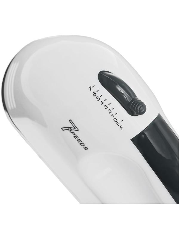 Миксер Luazon LMR-02, ручной, 180 Вт, 7 скоростей, 2 насадки, бело-чёрный