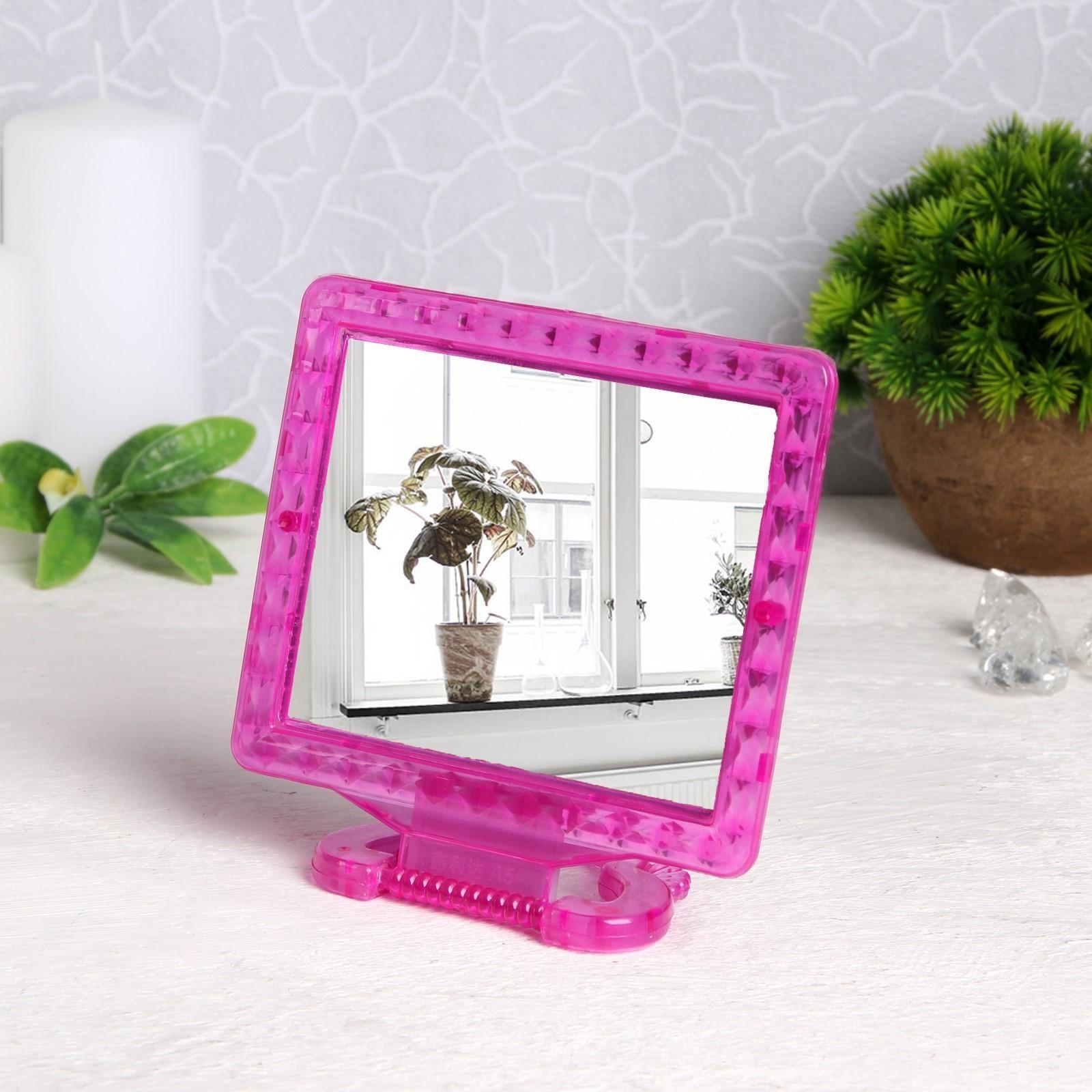 Зеркало складное-подвесное, с рамкой под фотографию, зеркальная поверхность 11 × 9 см, цвет МИКС