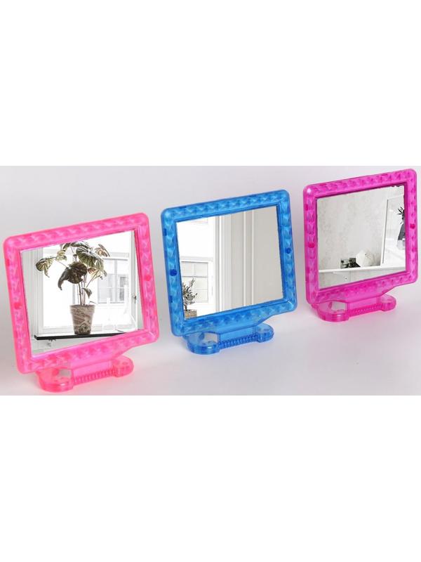 Зеркало складное-подвесное, с рамкой под фотографию, зеркальная поверхность 11 × 9 см, цвет МИКС