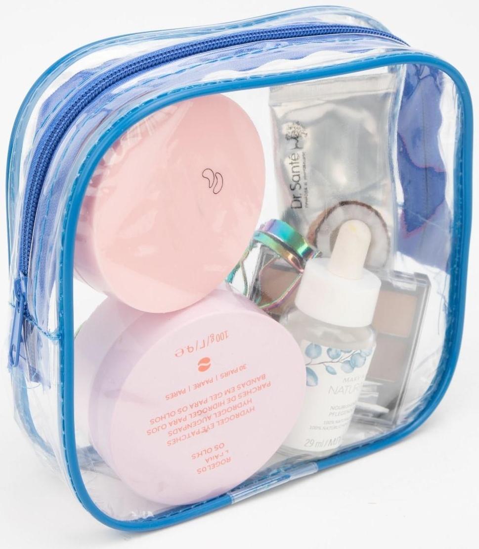 Косметичка на молнии, цвет голубой