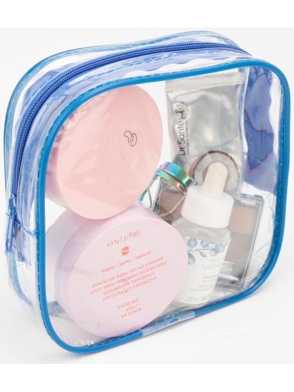 Косметичка на молнии, цвет голубой