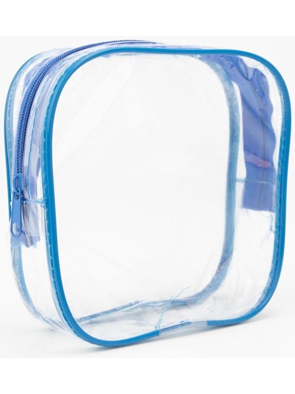 Косметичка на молнии, цвет голубой