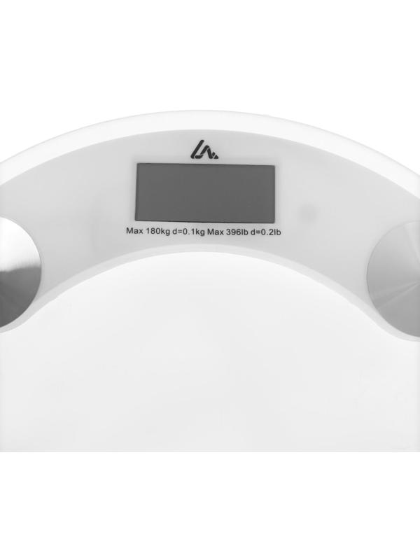 Весы напольные Luazon LVE-001, электронные, до 180 кг, 1хCR2032, стекло, белые