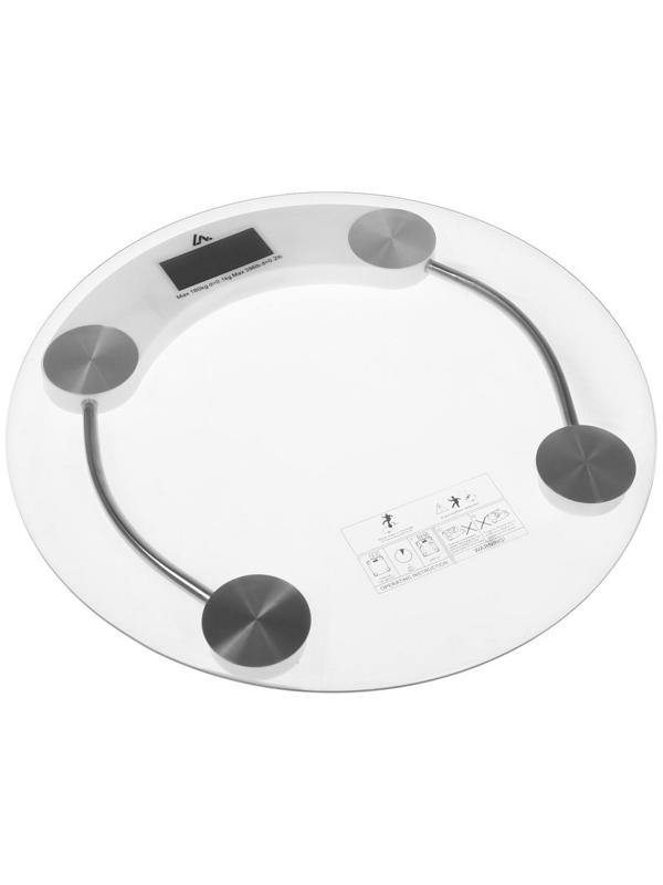 Весы напольные Luazon LVE-001, электронные, до 180 кг, 1хCR2032, стекло, белые