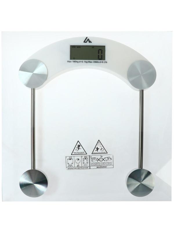 Весы напольные Luazon LVE-003, электронные, до 180 кг, 1хCR2032, стекло, белые