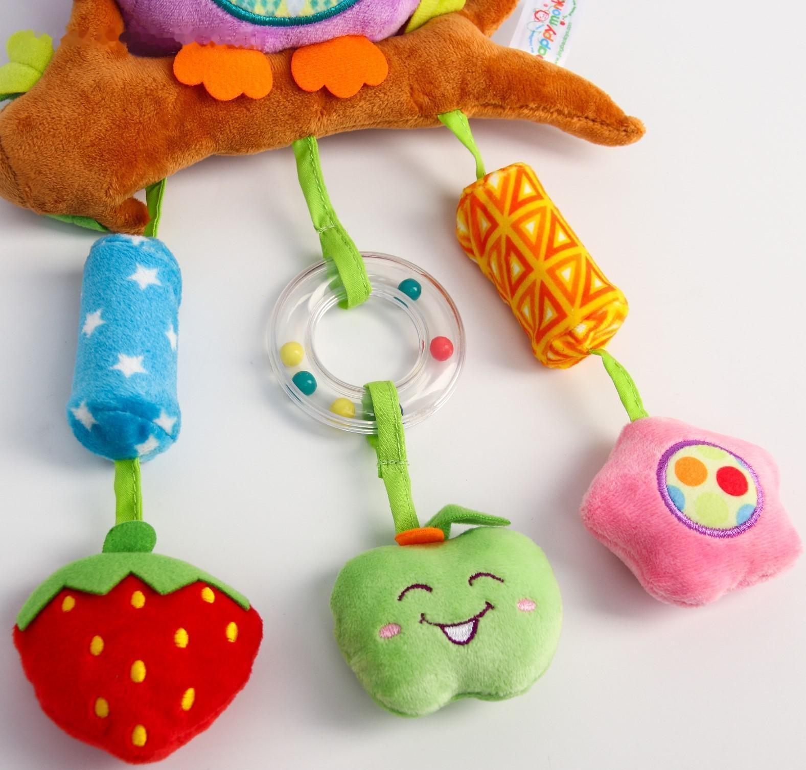 Подвеска - погремушка мягкая «Сова» на кроватку/коляску, цвет МИКС, 38 см.