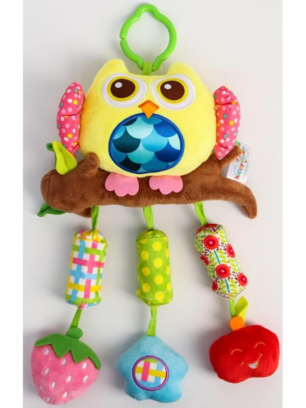 Подвеска - погремушка мягкая «Сова» на кроватку/коляску, цвет МИКС, 38 см.