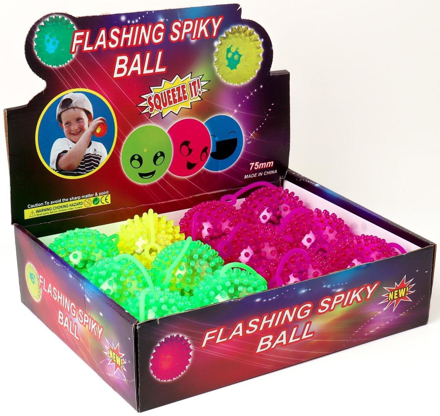 Мяч «Ёжик», световой, на резинке, микс, 1 шт.