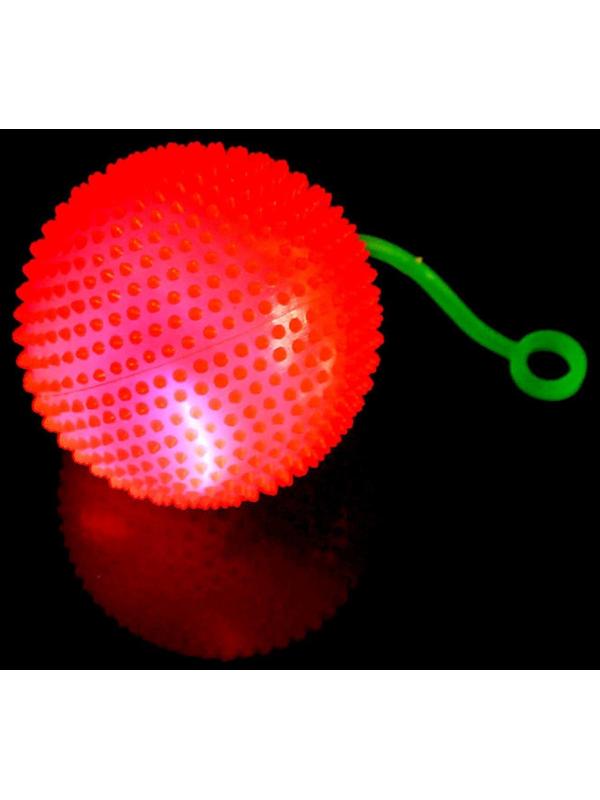 Мяч «Ёжик», световой, на резинке, микс, 1 шт.