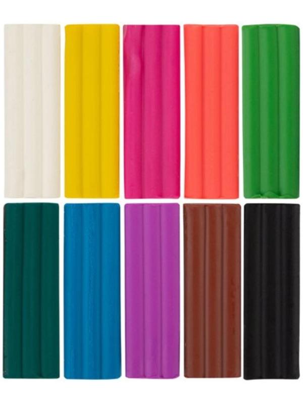 Пластилин мягкий (восковой), 10 цветов, 150 г, 