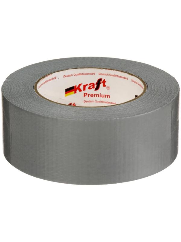 Лента армированная Kraft, клейкая, 50 мм х 50 м, серый