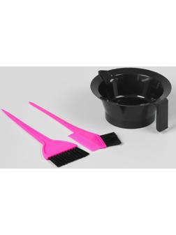 Набор для окрашивания, 3 предмета, цвет чёрный/розовый