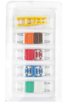 Предохранители флажковые, мини с пинцетом, 5-30 А, набор 8 шт