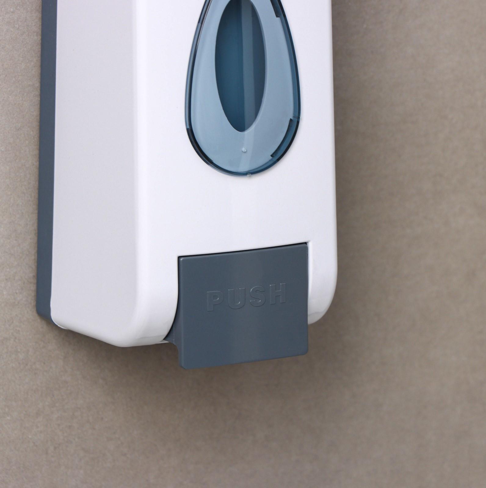 Диспенсер для антисептика или жидкого мыла механический, 350 мл, пластик, цвет белый