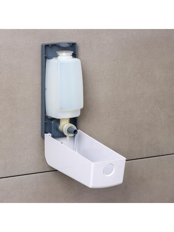 Диспенсер для антисептика или жидкого мыла механический, 350 мл, пластик, цвет белый