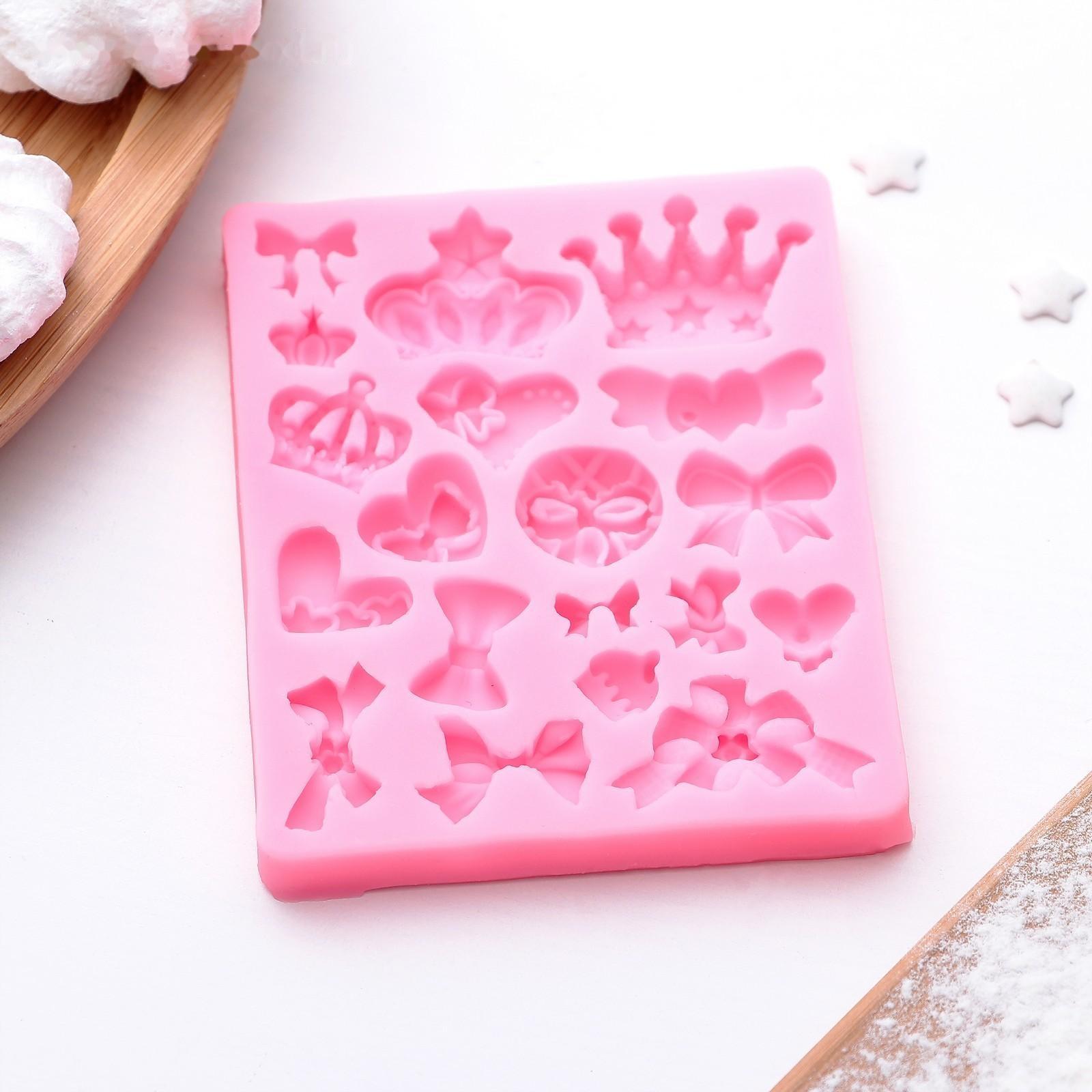 Молд «Банты и короны», 8,7×7×1 см, цвет МИКС