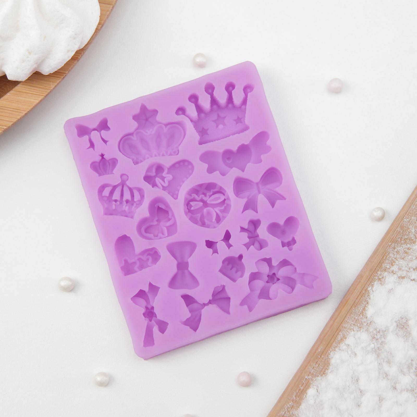 Молд «Банты и короны», 8,7×7×1 см, цвет МИКС