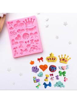 Молд «Банты и короны», 8,7×7×1 см, цвет МИКС