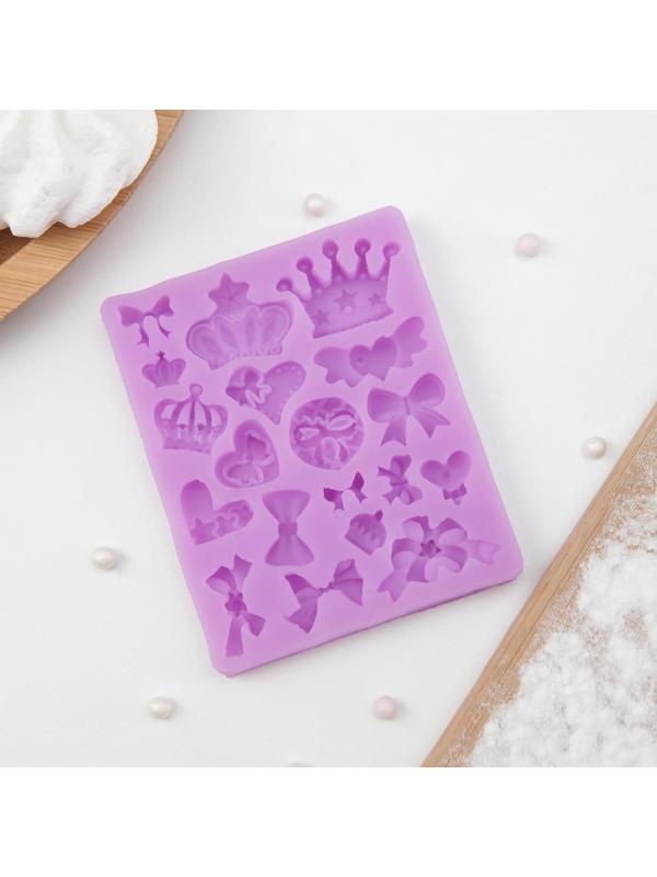 Молд «Банты и короны», 8,7×7×1 см, цвет МИКС