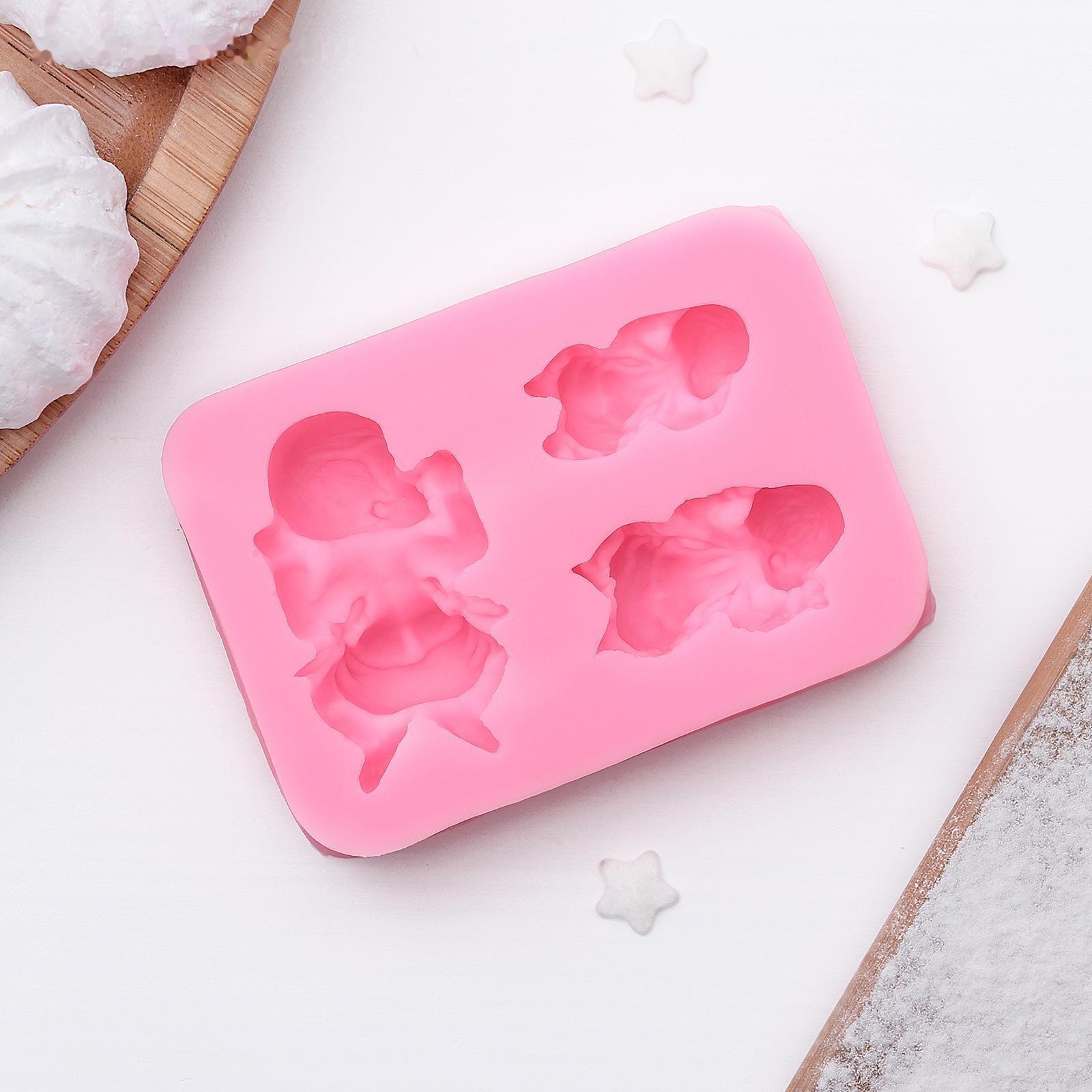 Молд силиконовый «Три малыша», 7,5×5×1,5 см, цвет МИКС