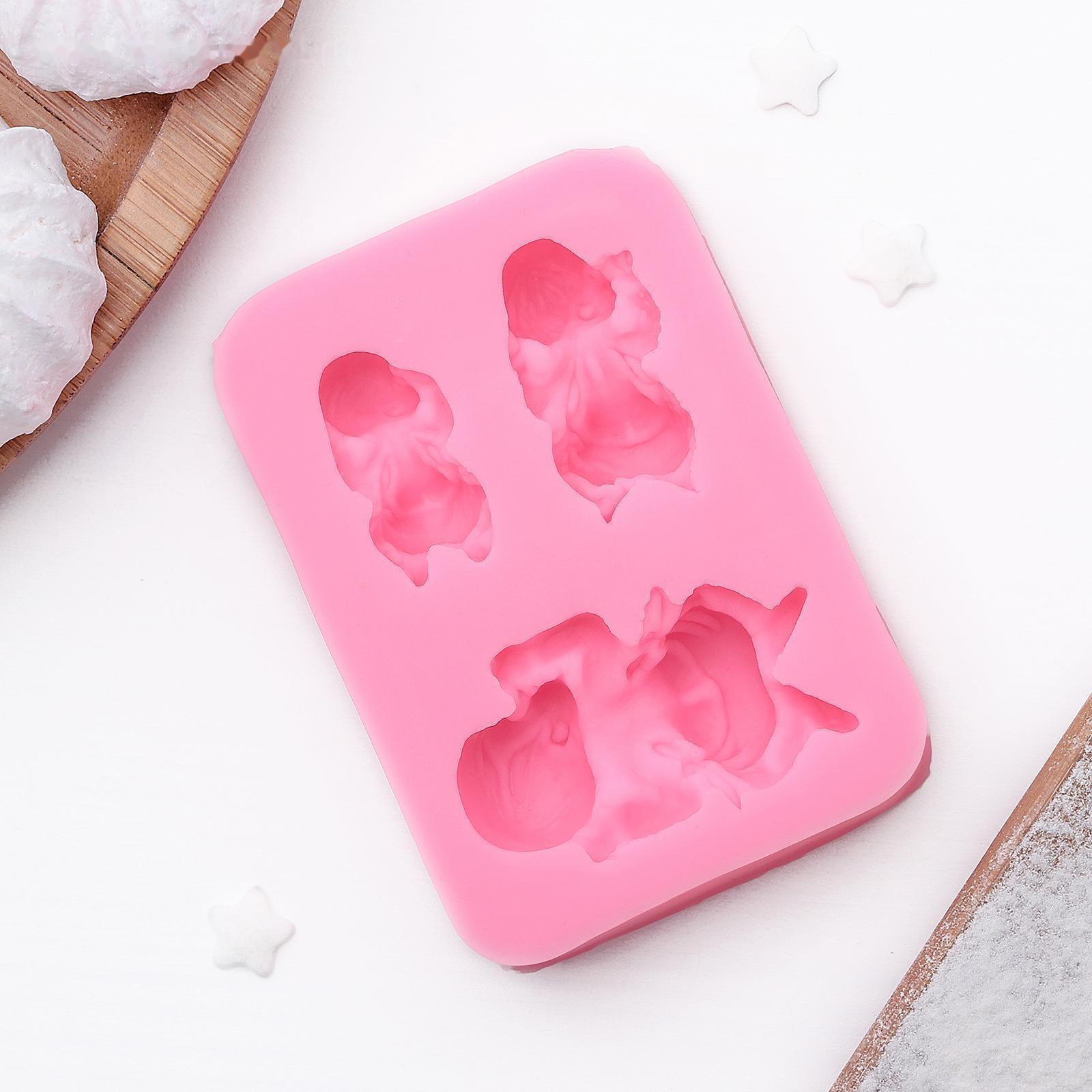 Молд силиконовый «Три малыша», 7,5×5×1,5 см, цвет МИКС