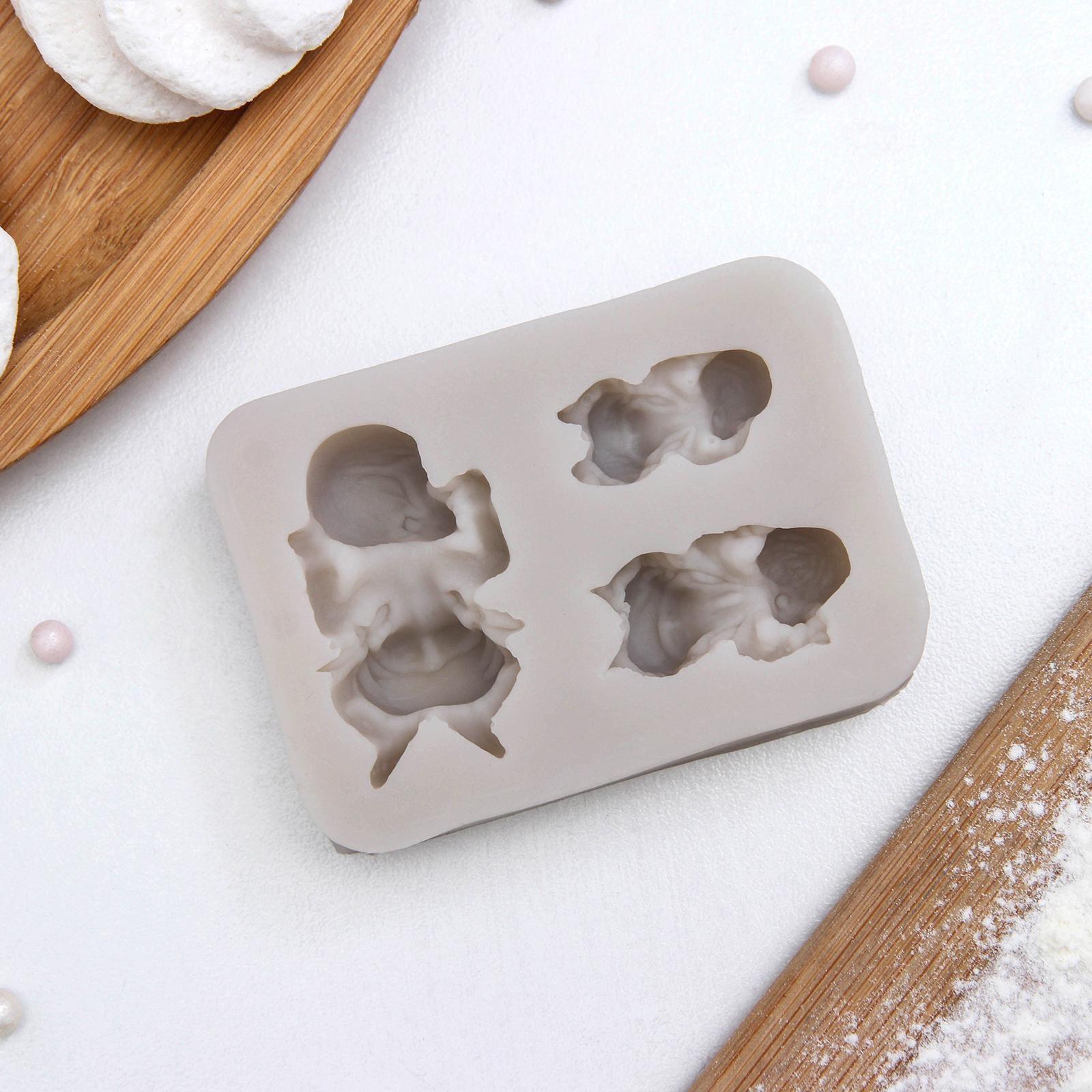 Молд силиконовый «Три малыша», 7,5×5×1,5 см, цвет МИКС