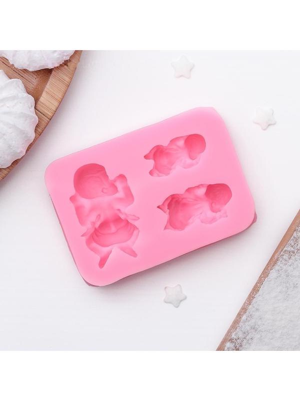 Молд силиконовый «Три малыша», 7,5×5×1,5 см, цвет МИКС